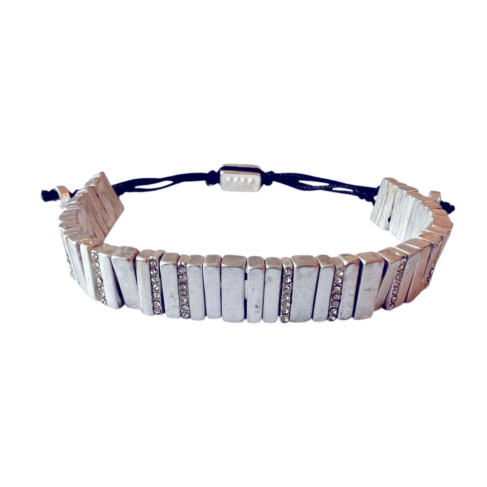 NWT JUJU bronze plated handcrafted Silver Tone w/rhinestones adjustable Bracelet